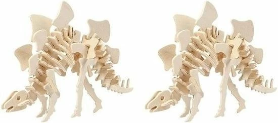 Merkloos 2x Houten Bouwpakketten Dinosaurus Stegosaurus - 3D Puzzel Dino Speelgoed 1 Merkloos 2x Houten Bouwpakketten Dinosaurus Stegosaurus - 3D Puzzel Dino Speelgoed