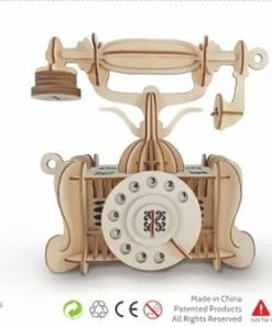 De Bouwplaats Bouwpakket 3D Puzzel Vintage Telefoon Van Hout -Goedkope puzzels winkel 550x332
