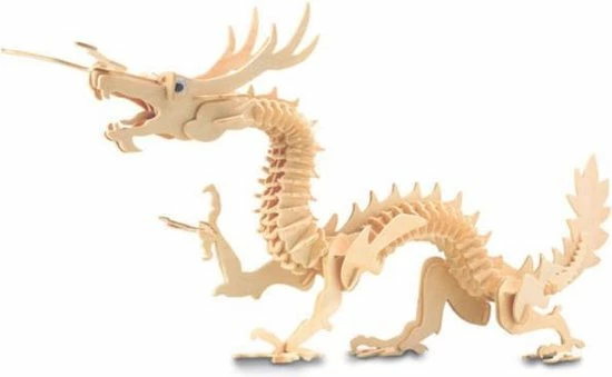 Merkloos Bouwpakket 3D Puzzel Draak - Hout 2 Merkloos Bouwpakket 3D Puzzel Draak - Hout - Afbeelding 2