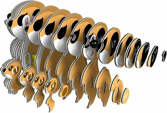 Eugy 3d-puzzel Meerkat 7 X 7,5 Cm Karton Oranje 45-delig 4 Eugy 3d-puzzel Meerkat 7 X 7,5 Cm Karton Oranje 45-delig - Afbeelding 4