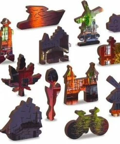Wooden City Amsterdam Bij Nacht XL - Houten Vormpuzzel - 52x38 Cm - 600 Stukjes -Goedkope puzzels winkel 550x379 4