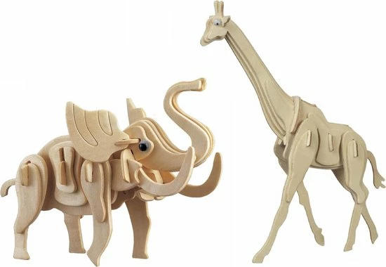 Merkloos Houten 3D Savanne Dieren Puzzel Set Giraffe En Olifant - Speelgoed Bouwpakketten 1 Merkloos Houten 3D Savanne Dieren Puzzel Set Giraffe En Olifant - Speelgoed Bouwpakketten
