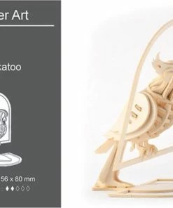 Merkloos Houten Dieren 3D Puzzel - Puzzel - 3D – Zelf In Elkaar Zetten - Speelgoed Bouwpakket 4.5 X 5.6 X 8 Cm - Papegaai