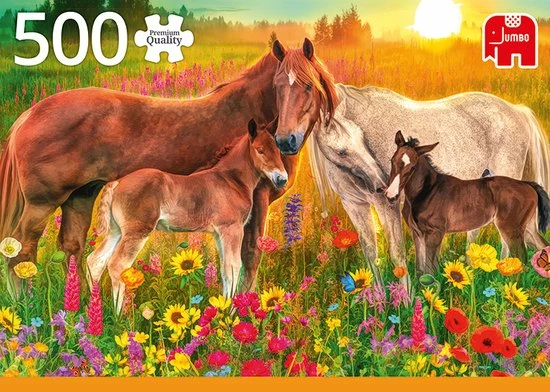 Jumbo Premium Collection Puzzel Horses In The Meadow - Legpuzzel - 500 Stukjes 4 Jumbo Premium Collection Puzzel Horses In The Meadow - Legpuzzel - 500 Stukjes - Afbeelding 4