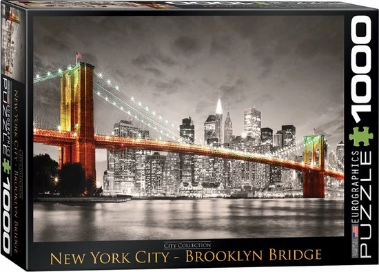 Eurographics Puzzel New York City Brooklyn Bridge - 1000 Stukjes 2 Eurographics Puzzel New York City Brooklyn Bridge - 1000 Stukjes - Afbeelding 2