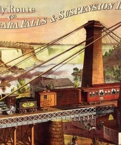 D-Toys Vintage Posters The Only Route Via Niagara Falls & Suspension Bridge 1000