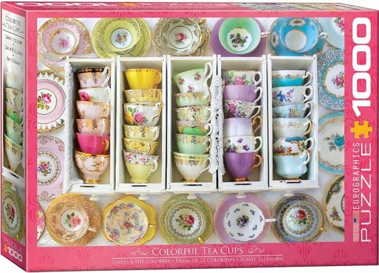 Eurographics Puzzel Tea Cups Boxes - 1000 Stukjes 1 Eurographics Puzzel Tea Cups Boxes - 1000 Stukjes