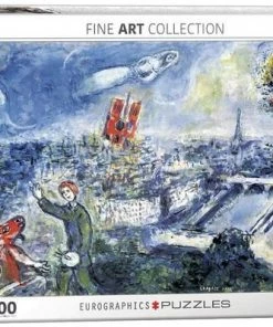 Eurographics Puzzel Le Bouquet De Paris - Marc Chagall - 1000 Stukjes -Goedkope puzzels winkel 550x399 5