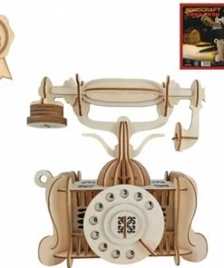 De Bouwplaats Bouwpakket 3D Puzzel Vintage Telefoon Van Hout -Goedkope puzzels winkel 550x415 2