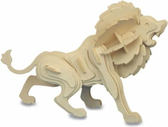 Merkloos Bouwpakket 3D Puzzel Leeuw - Hout 1 Merkloos Bouwpakket 3D Puzzel Leeuw - Hout