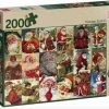Jumbo Premium Collection Puzzel Vintage Santa's - Legpuzzel - 2000 Stukjes