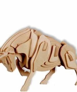 De Bouwplaats 3D Puzzel Bouwpakket Stier- Hout