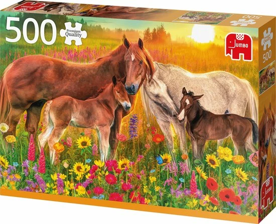 Jumbo Premium Collection Puzzel Horses In The Meadow - Legpuzzel - 500 Stukjes 3 Jumbo Premium Collection Puzzel Horses In The Meadow - Legpuzzel - 500 Stukjes - Afbeelding 3