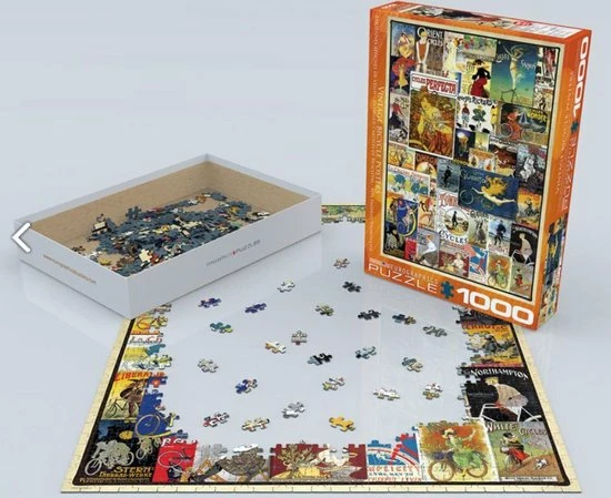 Eurographics Puzzel Vintage Bicycle Posters - 1000 Stukjes 4 Eurographics Puzzel Vintage Bicycle Posters - 1000 Stukjes - Afbeelding 4