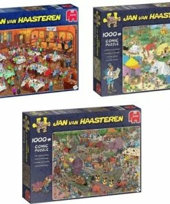 Jumbo Jan Van Haasteren - 3 Stuks - Darts 1000 Stukjes & Kamperen In Het Bos 1000 Stukjes & De Bloemencorso 1000 Stukjes