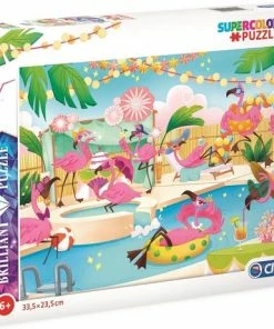 Clementoni - Briljant Puzzel - Flamingos Party - 104 Stukjes, Puzzels Kinderen -Goedkope puzzels winkel 550x461 4