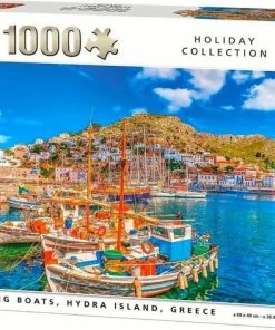 King Puzzell Vissersboten Hydra Eiland 1000 Stukjes Griekenland