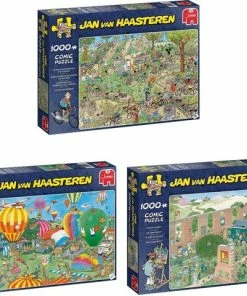 Merkloos Jan Van Haasteren - Veldrijden & Nijntje & Kunstmarkt - Alle 1000 Stukjes