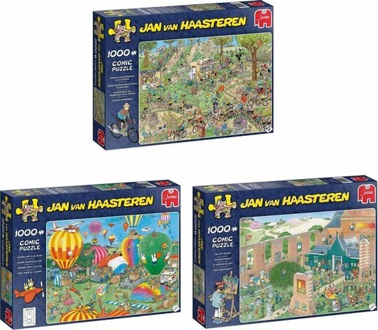 Merkloos Jan Van Haasteren - Veldrijden & Nijntje & Kunstmarkt - Alle 1000 Stukjes 1 Merkloos Jan Van Haasteren - Veldrijden & Nijntje & Kunstmarkt - Alle 1000 Stukjes