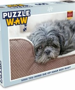 PuzzleWow Puzzel Shih Tzu Hond Die Op Haar Bed Rust - Legpuzzel - Puzzel 500 Stukjes - Sinterklaas Cadeautjes - Sinterklaas Voor Grote Kinderen