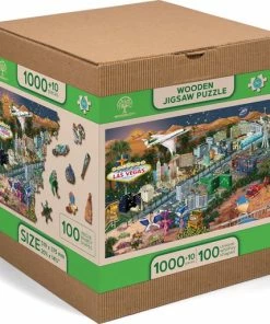 Wooden City Welkom In Las Vegas XL - Houten Vormpuzzel - 52x37,5 Cm - 1000 Stukjes -Goedkope puzzels winkel 550x513 1