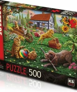 KS Games Dogs And Cats At Play Puzzel 500 Stukjes