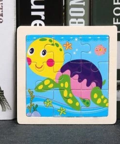 Merkloos Houten Kinderpuzzel - Zeeschildpad