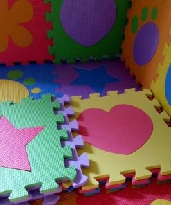 Buxibo - 18-Delige Foam Puzzelmat - Compact Speelkleed Voor Kinderen - Vormen + Figuren - Leerzame Speelmat/Vloermat - 32x32 CM - Multicolor -Goedkope puzzels winkel 550x550 97