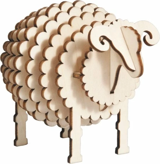 Eigen 3D Puzzel Schaap Van Hout 2 Eigen 3D Puzzel Schaap Van Hout - Afbeelding 2