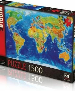 KS Games World Political Map Puzzel 1500 Stukjes