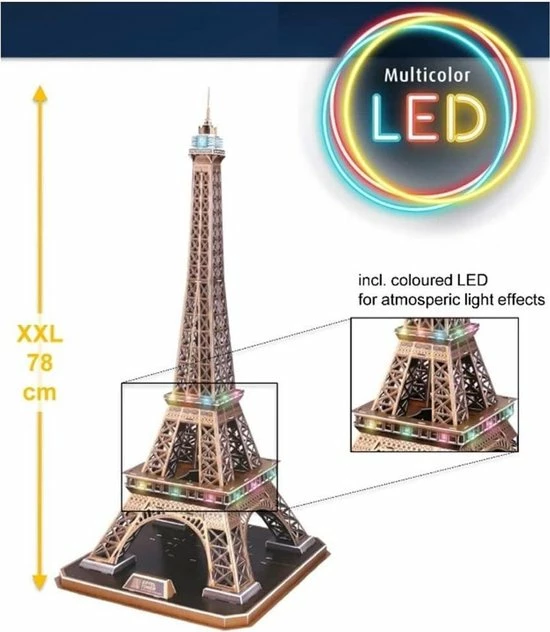 Revell 00150 Tour Eiffel Tower Paris - LED Edition 3D Puzzel 4 Revell 00150 Tour Eiffel Tower Paris - LED Edition 3D Puzzel - Afbeelding 4