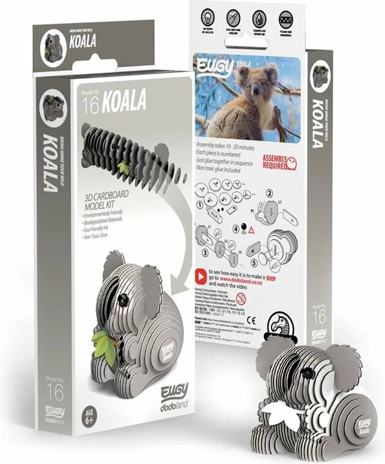 Eugy 3d-puzzel Koala 6 X 5 Cm Karton Grijs 32-delig 6 Eugy 3d-puzzel Koala 6 X 5 Cm Karton Grijs 32-delig - Afbeelding 6
