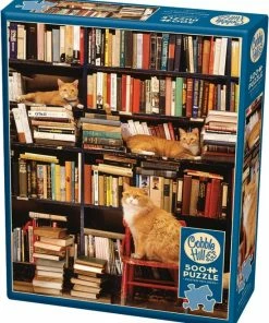 Cobble Hill Legpuzzel 500 Stukjes Bookstore Cats