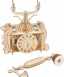 De Bouwplaats Bouwpakket 3D Puzzel Vintage Telefoon Van Hout -Goedkope puzzels winkel 550x702