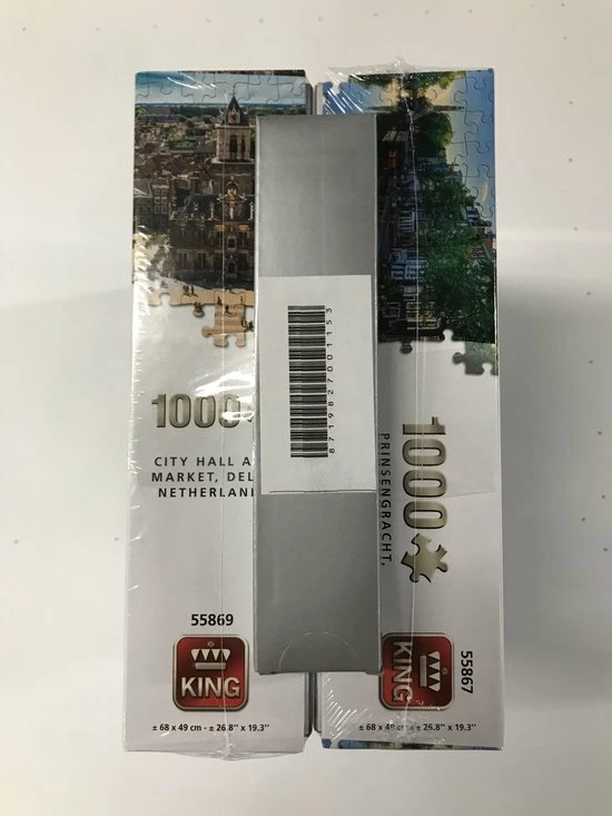 King International King - Legpuzzels Dutch Collection - City Hall And Market, Delft Netherlands + Prinsengracht, Amsterdam, Netherlands (2 X 1000 Stuks) | 68 X 49 Cm | Inclusief Unieke En Praktische Rode, Blauw Schrijvende Laserbalpen In Luxe Opbergbox. 2 King International King - Legpuzzels Dutch Collection - City Hall And Market, Delft Netherlands + Prinsengracht, Amsterdam, Netherlands (2 X 1000 Stuks) | 68 X 49 Cm | Inclusief Unieke En Praktische Rode, Blauw Schrijvende Laserbalpen In Luxe Opbergbox. - Afbeelding 2
