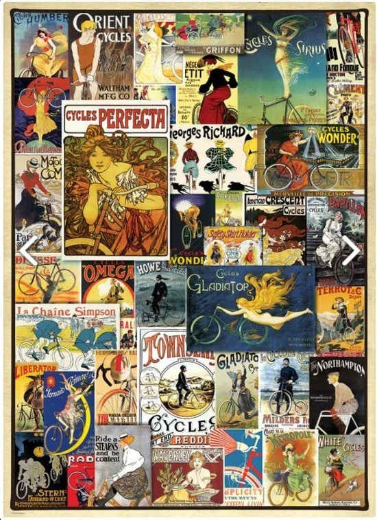 Eurographics Puzzel Vintage Bicycle Posters - 1000 Stukjes 5 Eurographics Puzzel Vintage Bicycle Posters - 1000 Stukjes - Afbeelding 5