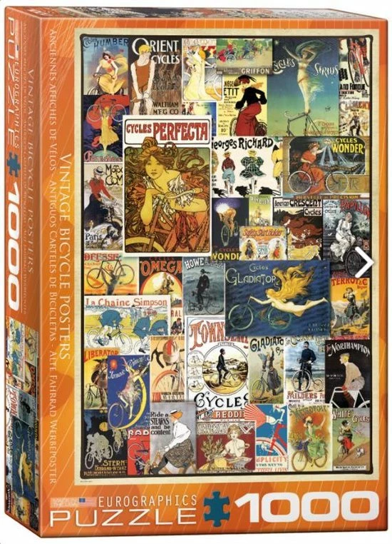 Eurographics Puzzel Vintage Bicycle Posters - 1000 Stukjes 6 Eurographics Puzzel Vintage Bicycle Posters - 1000 Stukjes - Afbeelding 6