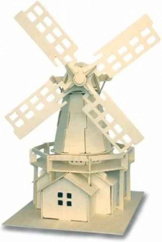 Merkloos Bouwpakket 3D Puzzel Windmolen - Hout 2 Merkloos Bouwpakket 3D Puzzel Windmolen - Hout - Afbeelding 2