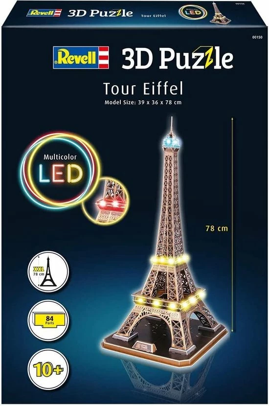 Revell 00150 Tour Eiffel Tower Paris - LED Edition 3D Puzzel 3 Revell 00150 Tour Eiffel Tower Paris - LED Edition 3D Puzzel - Afbeelding 3